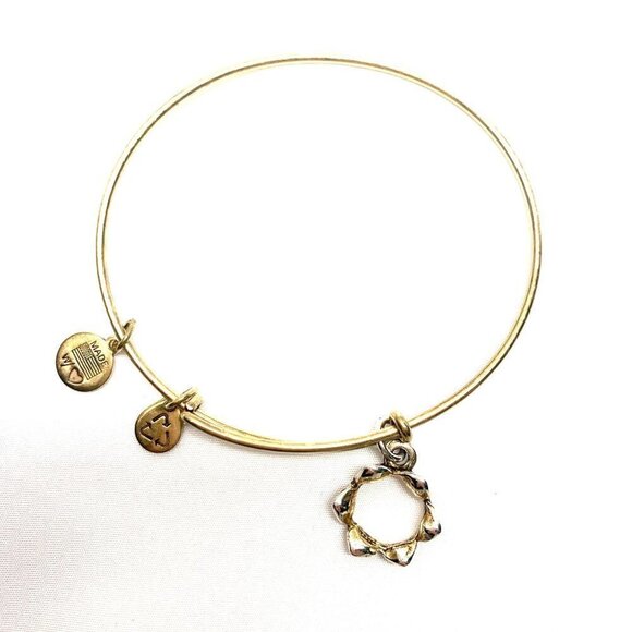 Alex and Ani Crown Charm Bracelet - Gold Finish Expands 2"- 3.5" - Picture 2 of 4